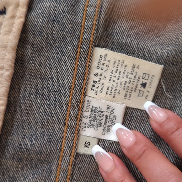 Rag & Bone Jean Distressed Dark Blue Women's Denim Button Vest Jacket Top Sz XS - Picture 7 of 10